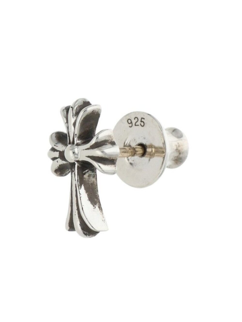 Chrome Hearts CH Crss 2 Fat CH Cross Fat Stud Silver Earrings
